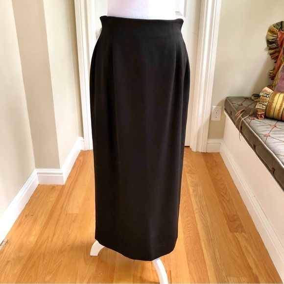 Rena Rowan SkirtWool Maxi Chocolate Brown High Waist and Long Back Slit (10) - Picture 2 of 8